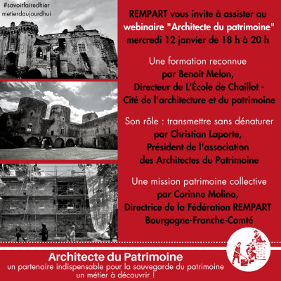 Webinaire Architecte du patrimoine : les interventions